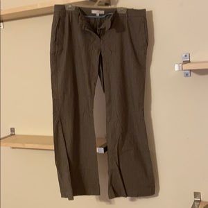 Loft Women’s 14 brown pinstriped flare dress pants